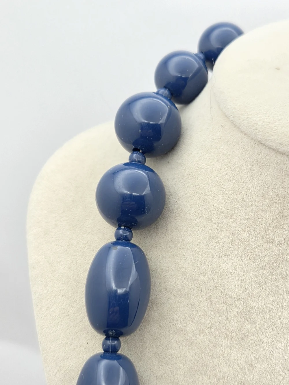 Navy Blue Chunky Resin Bead Necklace 24.5